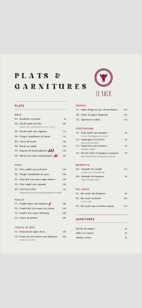 Le Yack - Menu Image 4